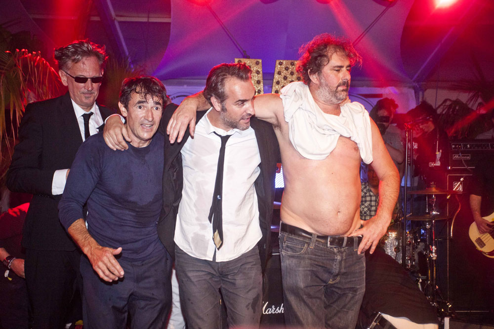 Benoit Délepine, Albert Dupontel, Jean Dujardin et Gustave Kern à la soirée Punk de la Villa Schweppes le 22 mai 2012
