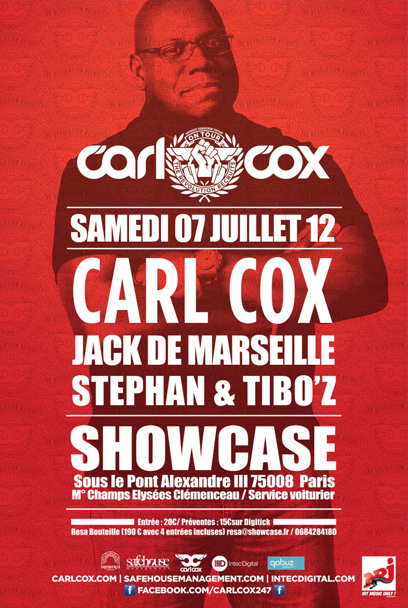 Carl Cox au Showcase le 7 juillet !