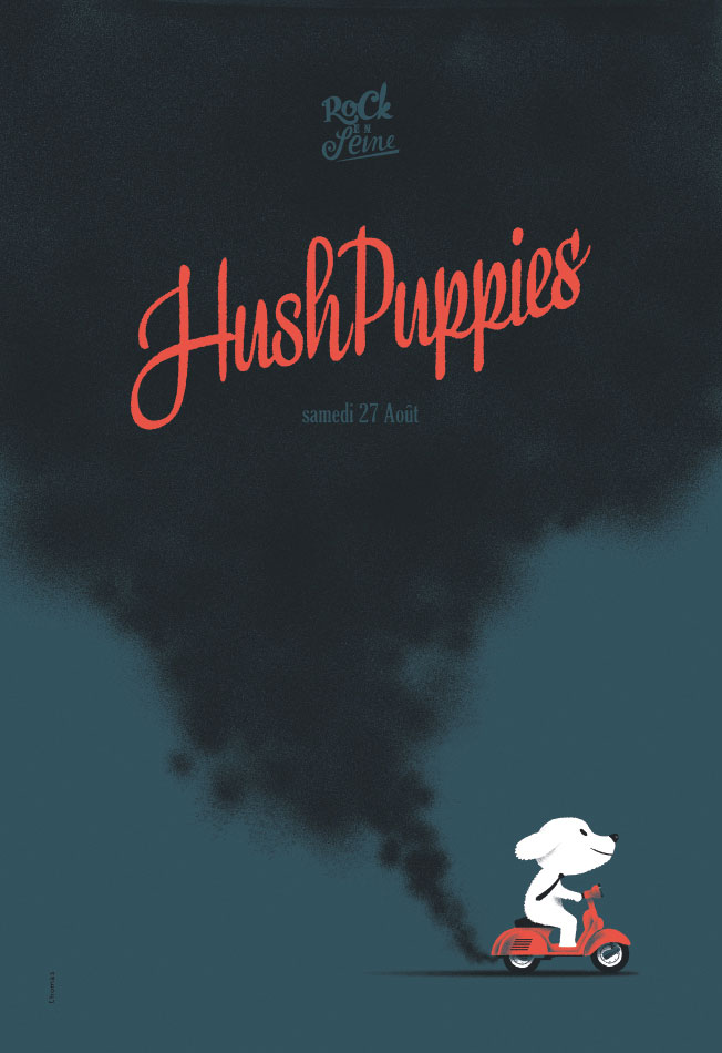 Affiche du concert des Hush Puppies, Rock en Seine édition 2011 - Projet Rock'Art.