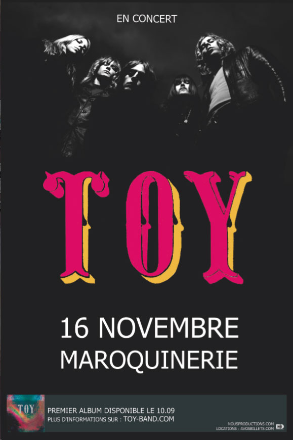 Le flyer de Toy, en concert vendredi 16 novembre !