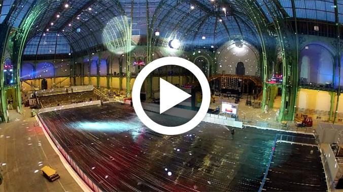 La préparation de la patinoire de la Nef du Grand Palais en vidéo !
