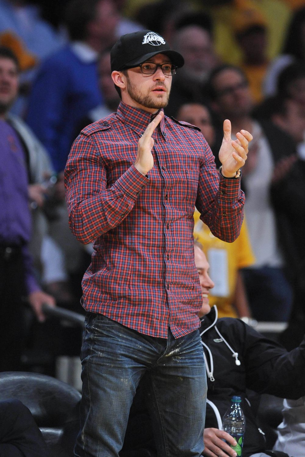 Justin Timberlake, son look en chemise à carreaux