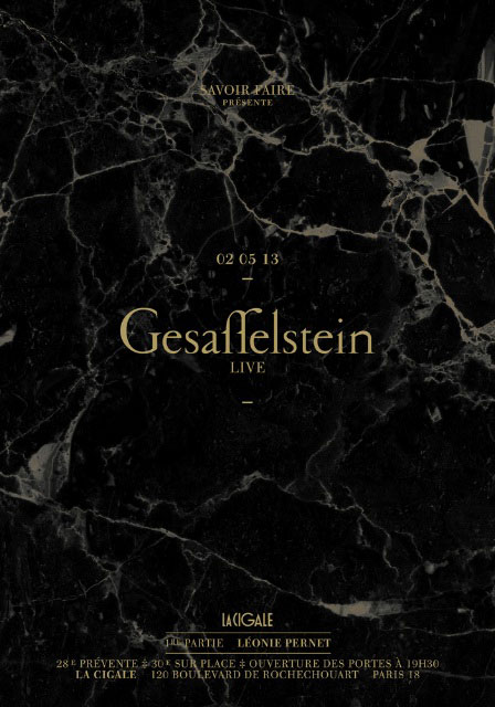 Le flyer du live de Gesaffelstein le 2 mai à la Cigale !