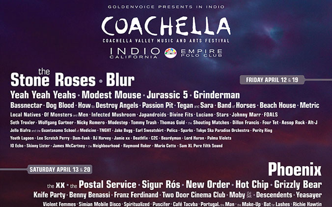 L'affiche du Coachella Festival 2013, cliquez pour voir la programmation en intégralité.