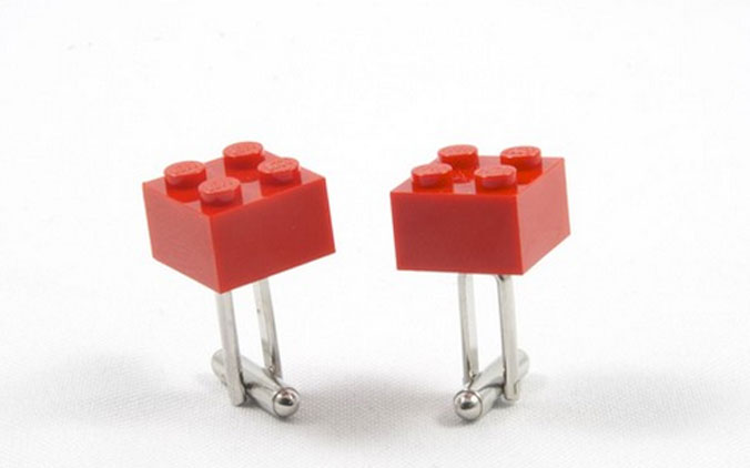 Boutons de manchette Lego, en métal argenté, A Little Market, 15 €