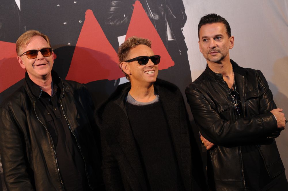 Depeche Mode lors de la Conférence de Presse de présentation de leur album Delta Machine à Paris