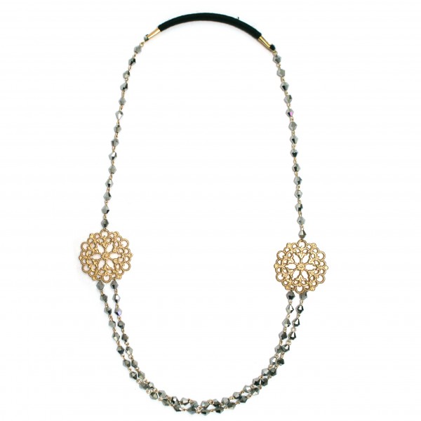 Princesse Leila miroir Gold Filled 14 carats et perles de cristal, Oscar Bijoux, 95€