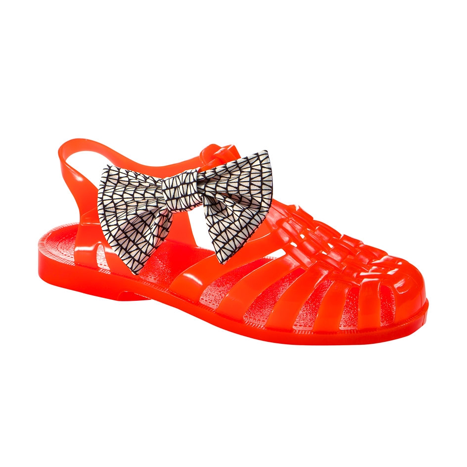 Sandales méduses personnalisable avec noeud, coloris orange, 24,00 euros chez Princesse Tam Tam