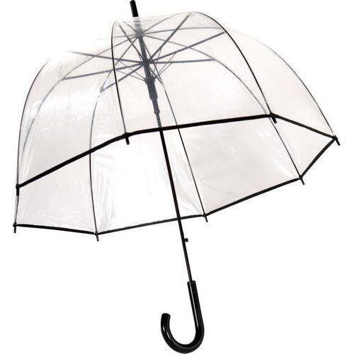 Parapluie transparent cloche liseré noir, 15,90€