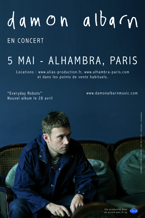 Damon Albarn en concert à l'Alhambra le 5 mai