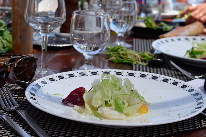 Ceviche de Saint Pierre - Déjeuner chez Jean Imbert à La Villa Schweppes à Cannes