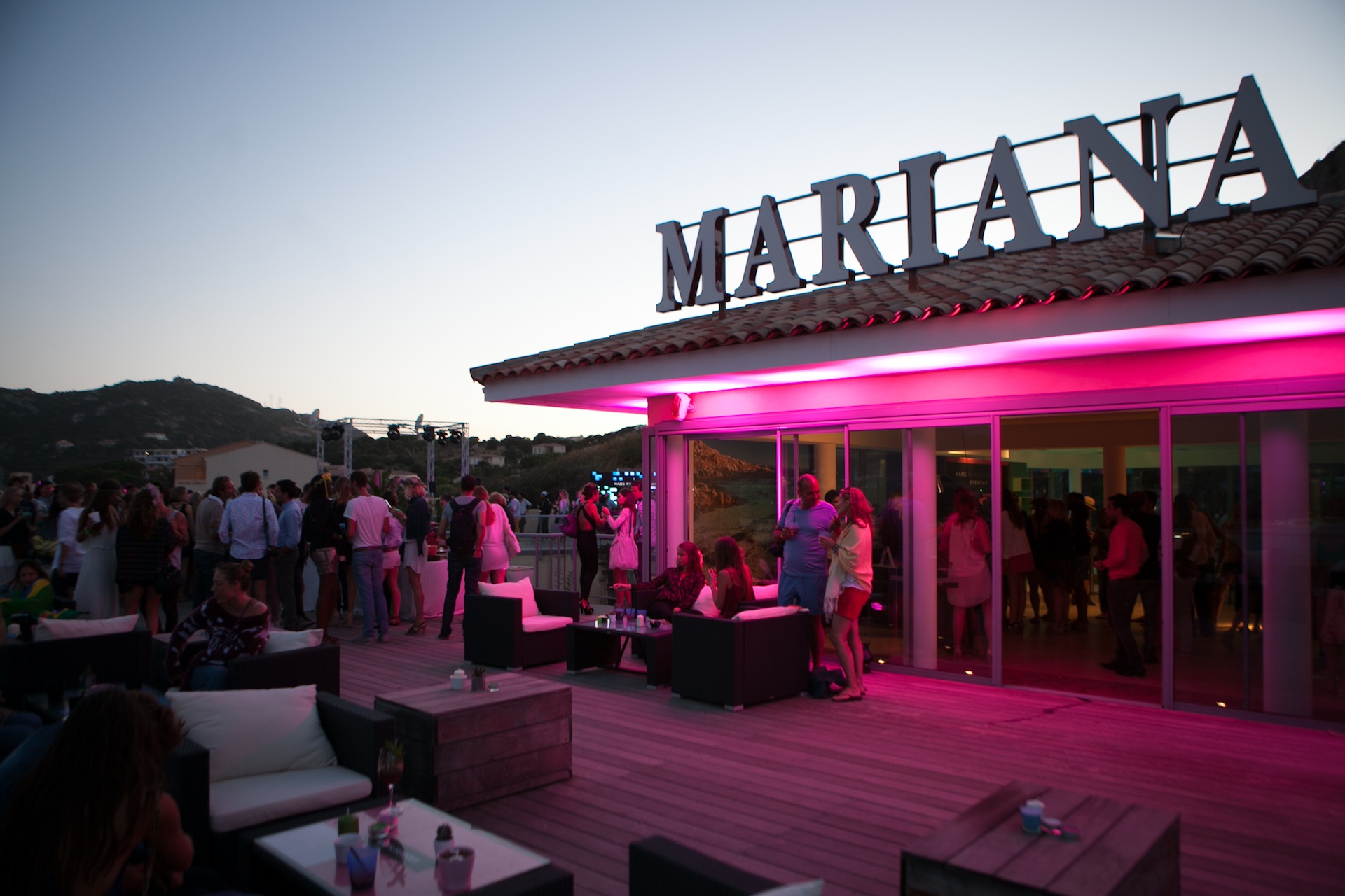 Le rooftop de L'Hôtel Mariana à Calvi lors de la soirée Marc Jacobs le 8 juillet 2014