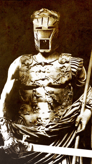 Myndset et son costume de gladiateur de l'espace