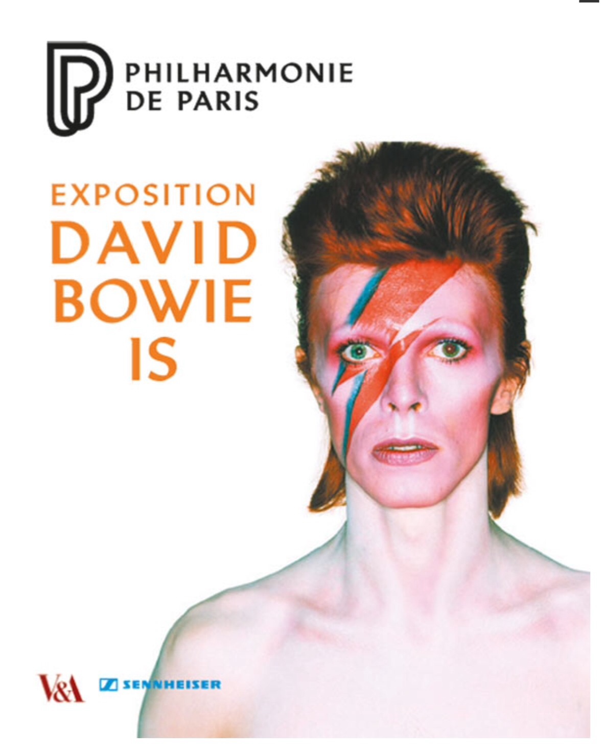 Affiche exposition David Bowie is... Philharmonie de Paris.