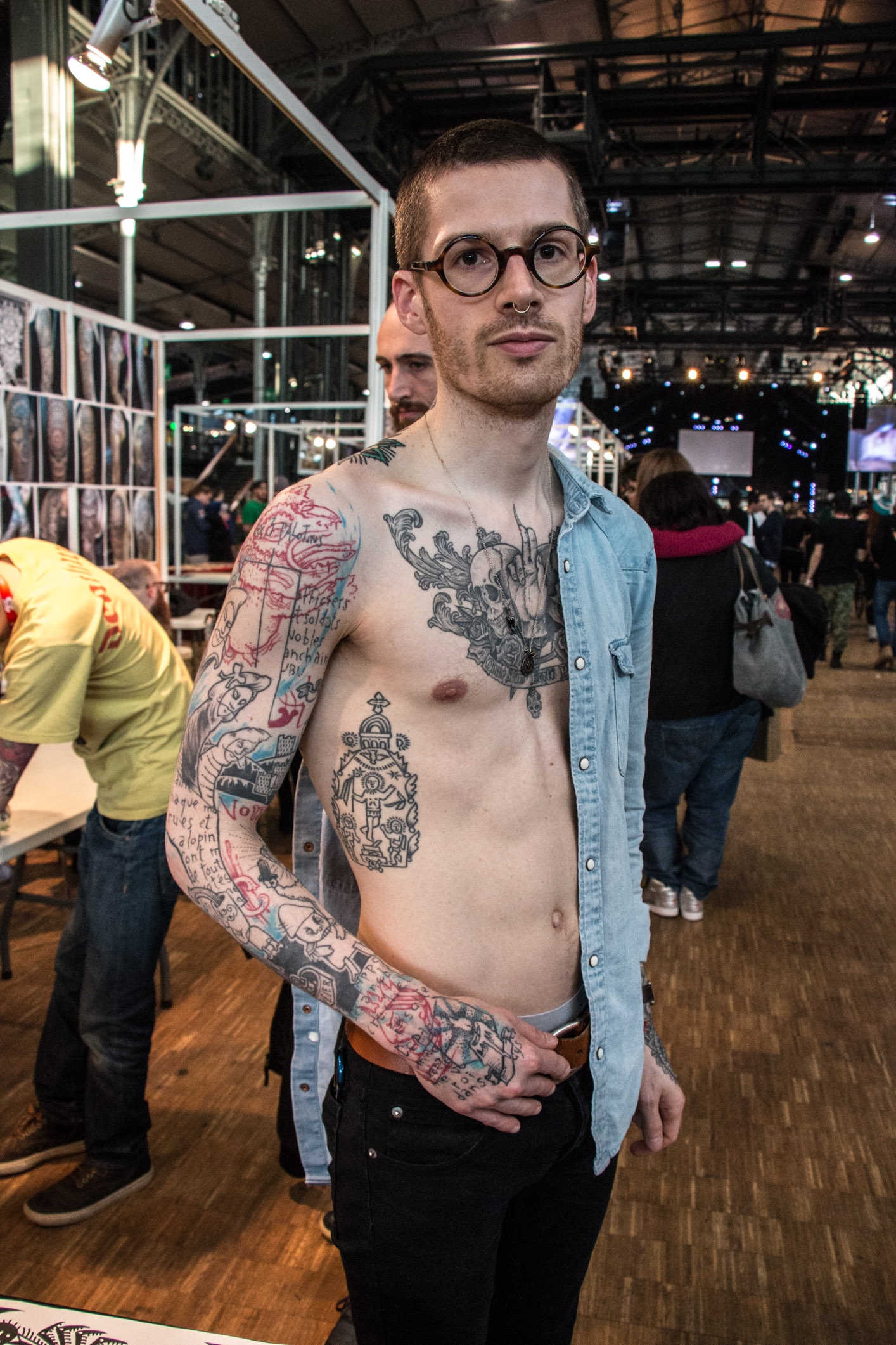 Thomas, 35 ans, au Mondial du tatouage 2015.