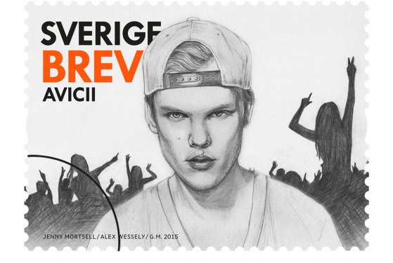 Avicii sur des timbres poste en Suède