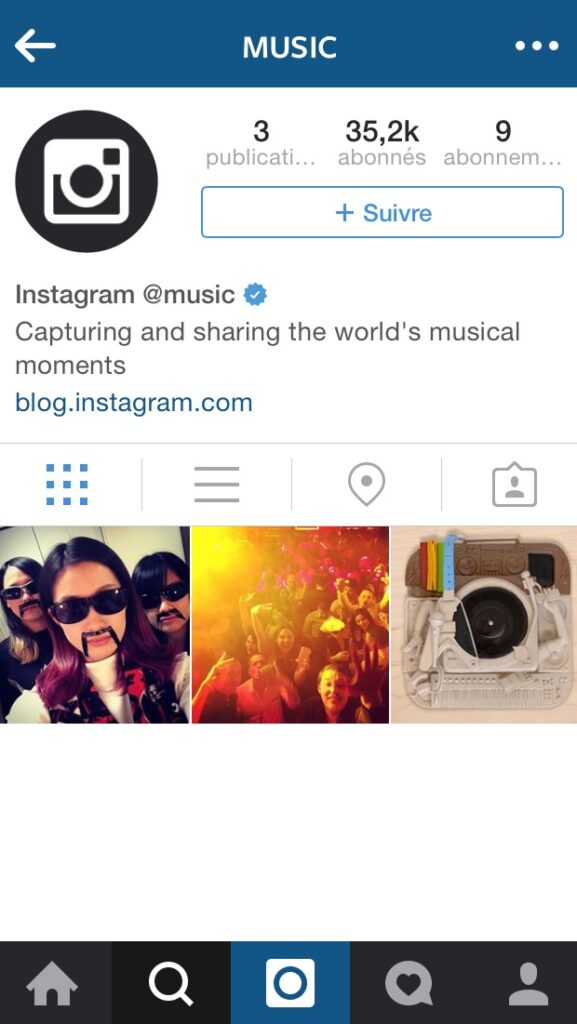 Le nouveau compte musique d'Instagram