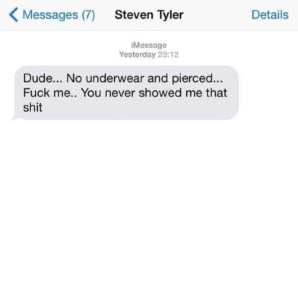 SMS de Steven Tyler à Lenny Kravitz