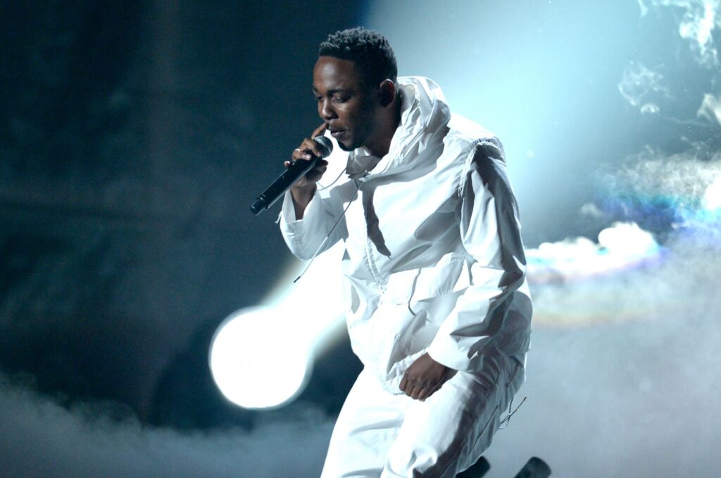 Kendrick Lamar, aux 56èmes Grammy Awards. 
