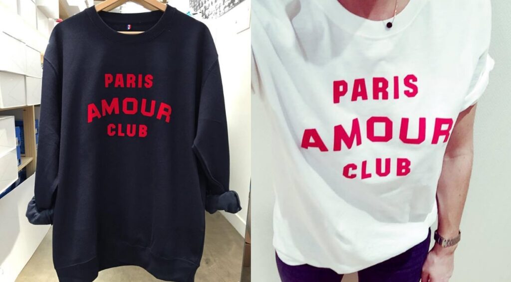 Sweat et T-Shirt PARIS AMOUR CLUB X INAVEM