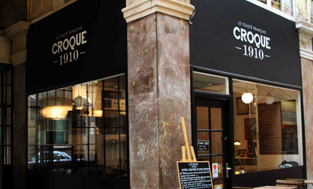 Le restaurant Croque 1910, 45 Passage Choiseul, 75002 Paris.