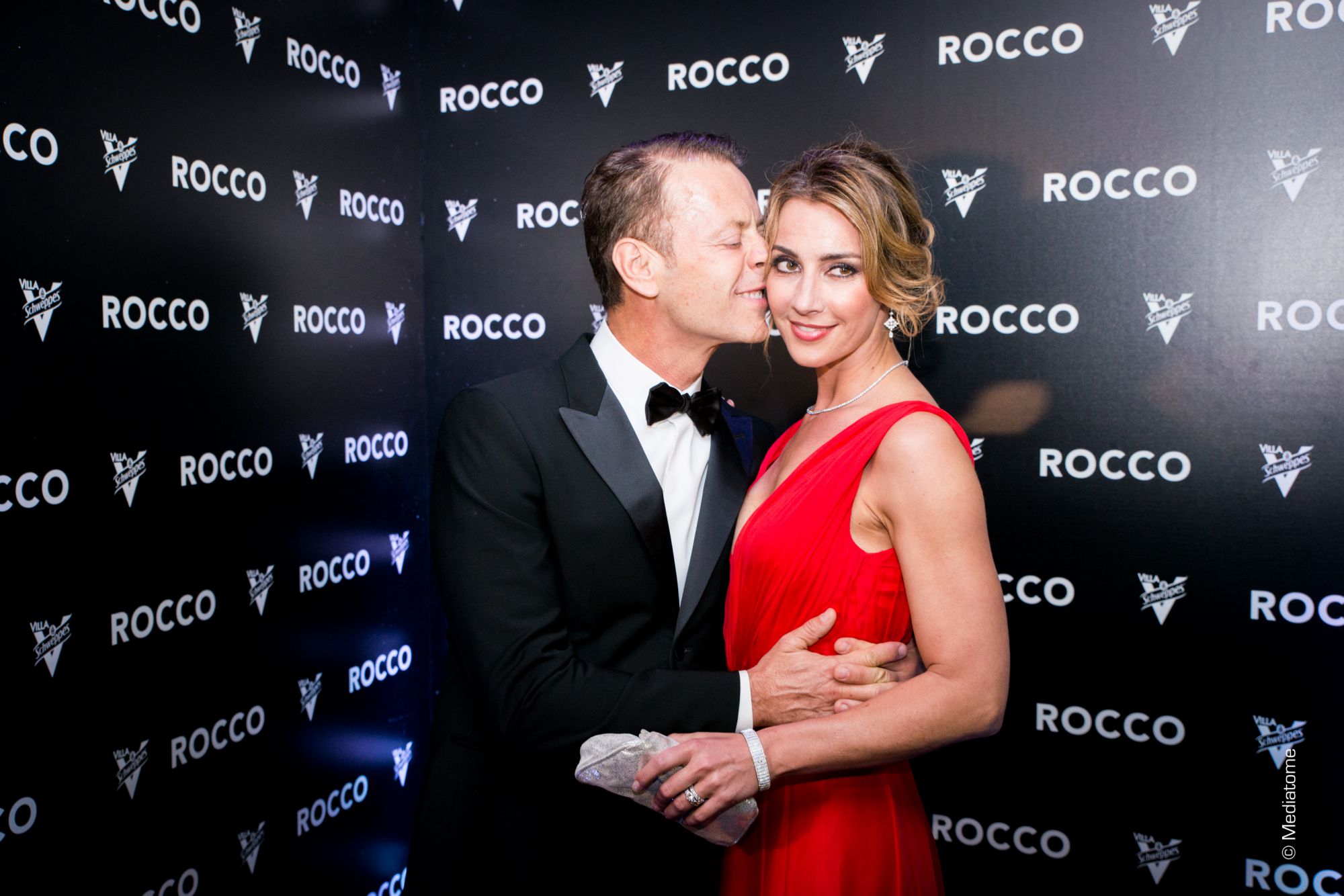 Rocco Siffredi et Rosa Carcciolo le 12 mai 2016, à la Villa Schweppes de Cannes