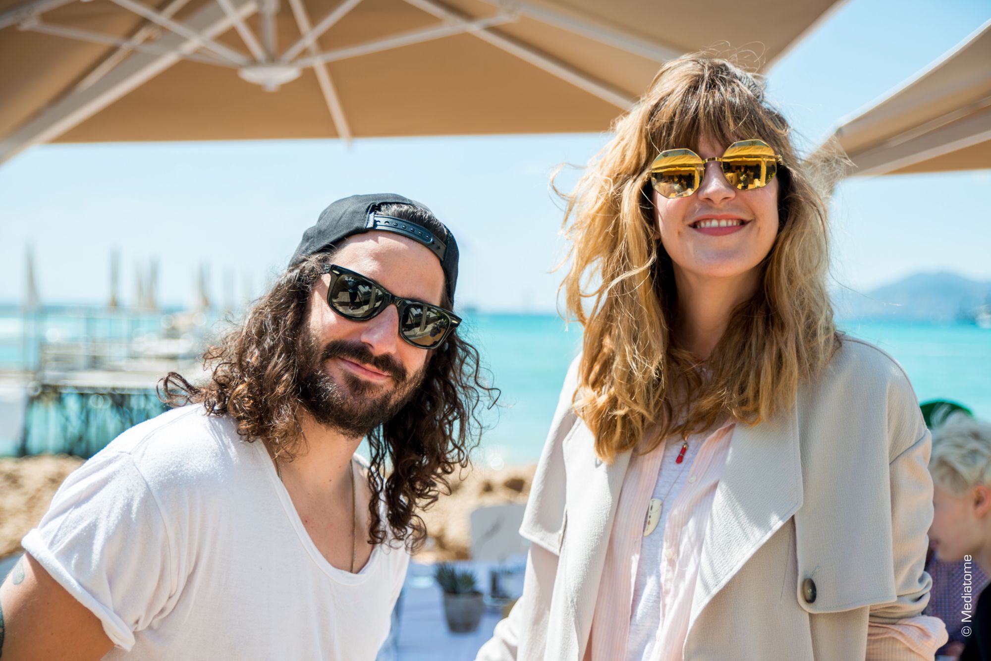 Dpahné Bürki et Gunther Love le 14 mai 2016, à la Villa Schweppes de Cannes
