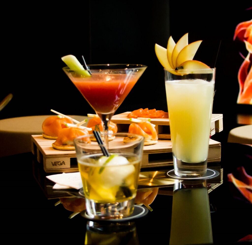 Les cocktails du bar de l'hôtel Le Cinq Codet