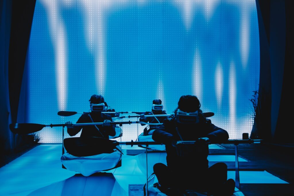 Les différents stands de réalité virtuelle du Grand Palais des Glaces.