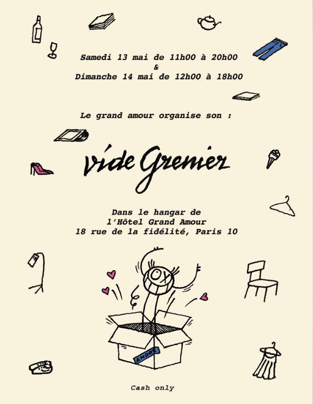 Vide-grenier de l'Hôtel Grand Amour samedi 13 mai 2017 de 11h à 18h