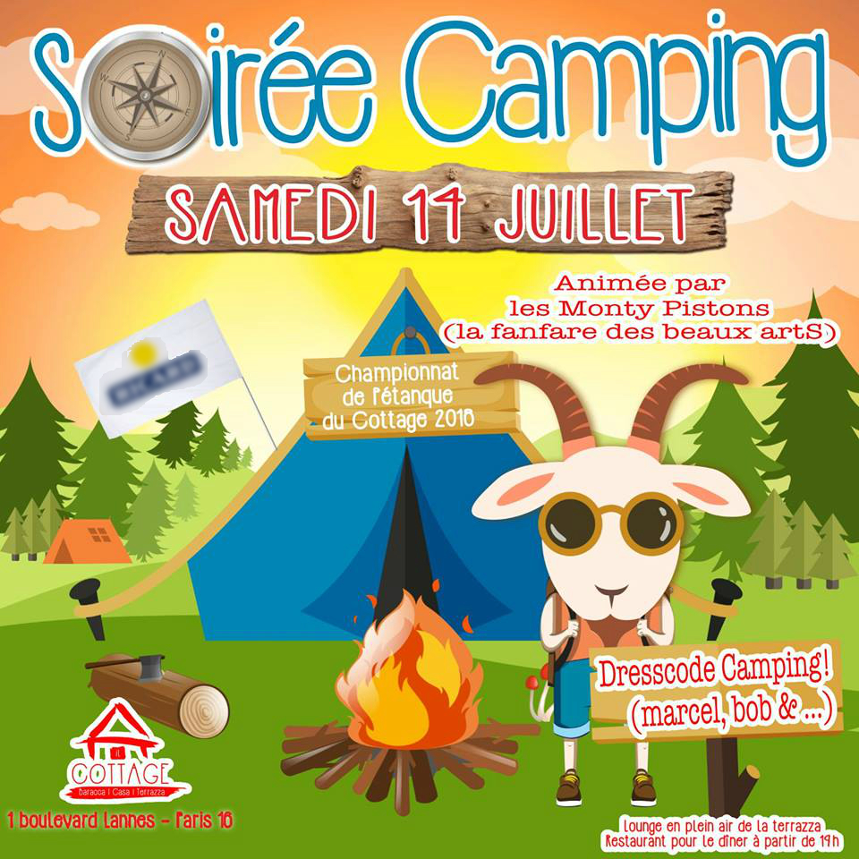Soirée camping et championnat de pétanque au Il Cottage, samedi 14 juillet 2018