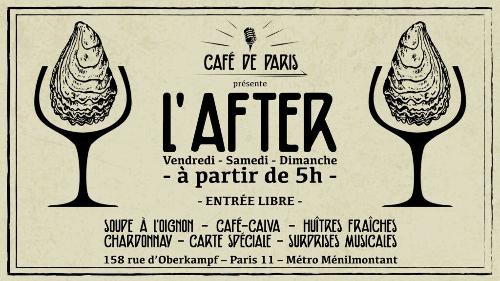 L'after du Café de Paris, samedi 24 février 2018, dès 5h