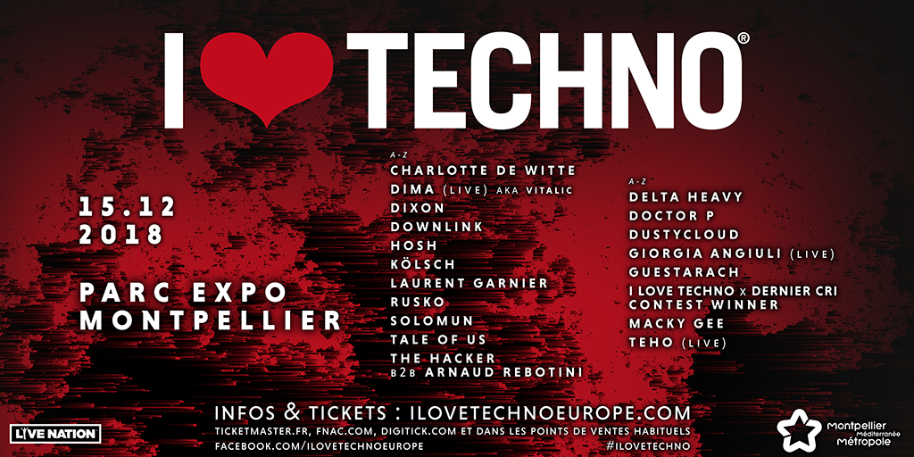 Le line up complet d'I Love Techno 2018