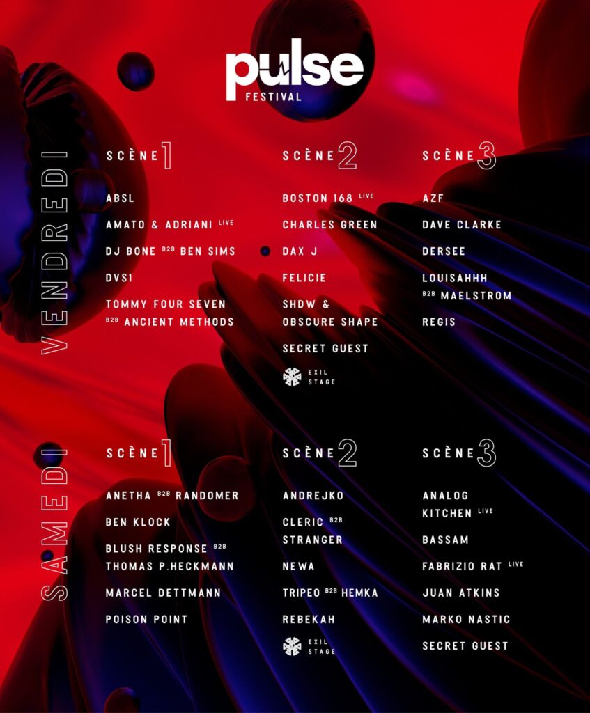 La programmation jour par jour et scène par scène du Pulse Festival 2019